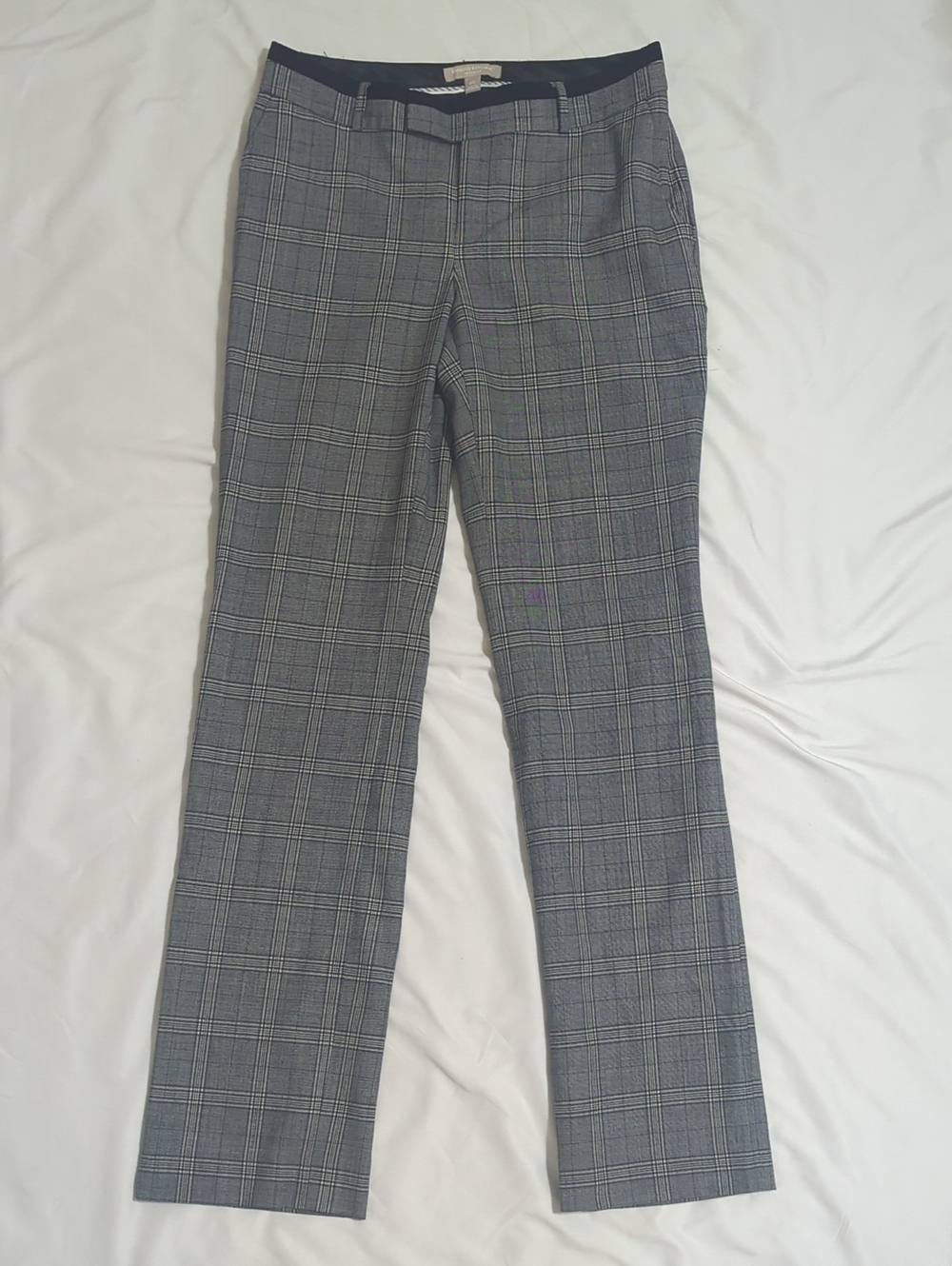 Banana Republic Martin Fit Trousers, Color Gray Plaid Size 6L